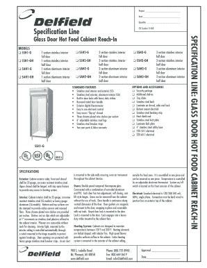 Glass Door Hot Food Cabinet Specification Form