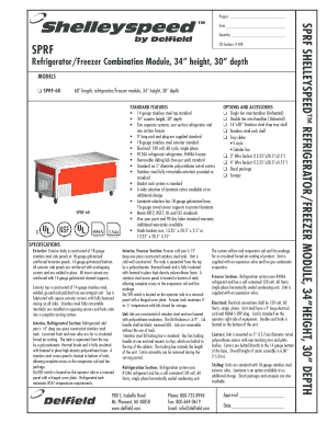 Refrigerator Freezer Combination Module Specification Sheet