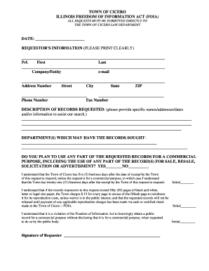 Illinois FOIA Request Form