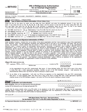 IRS Form 8879-EO Signature Authorization