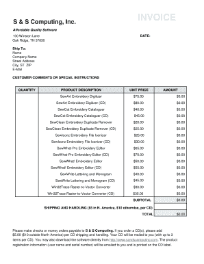 Invoice for Software Products