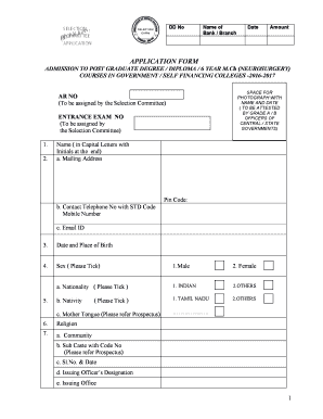 APPLICATION FORM ADMISSION TO POST GRADUATE DEGREE DIPLOMA