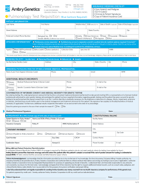 Pulmonology Test Requisition Form