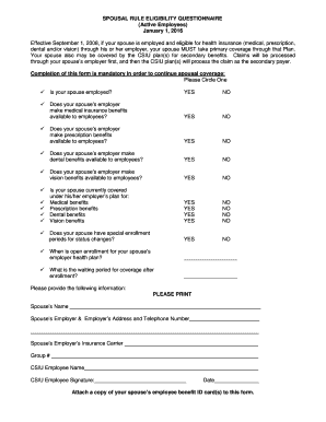Spousal Rule Eligibility Questionnaire