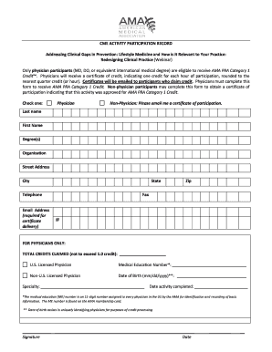 AMA PRA Category 1 Credit Application