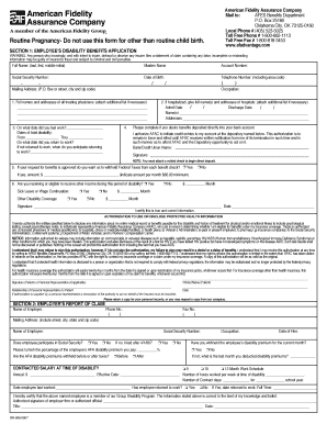 American Fidelity Pregnancy Disability Benefits Application