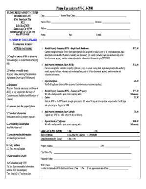 First American Title Order Form