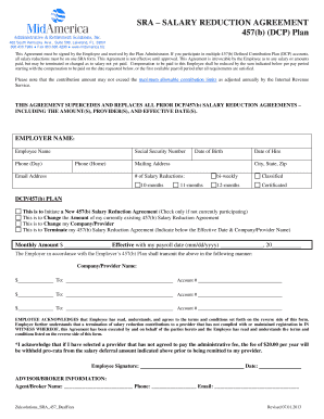 457(b) Salary Reduction Agreement