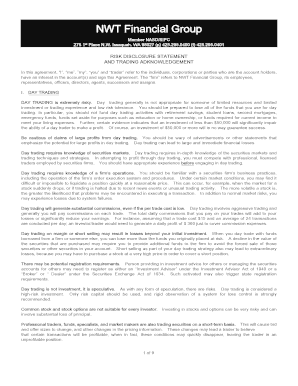 Risk Disclosure Statement and Trading Acknowledgement