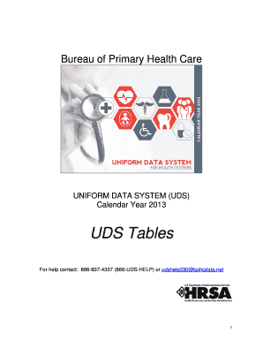 UDS Tables Form 2013