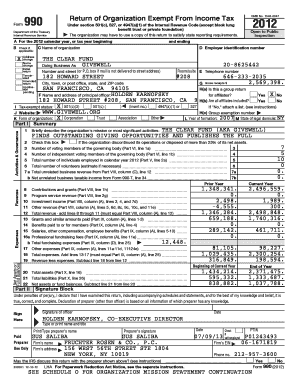 Form 990 Return of Organization Exempt From Income Tax