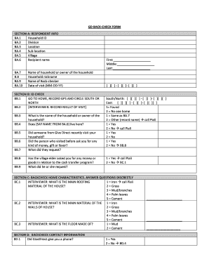 GD Back-Check Form