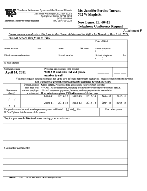 Telephone Conference Request Form