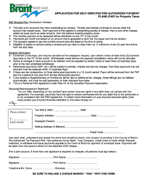 Self-Directed Pre-Authorized Payment Plan for Property Taxes