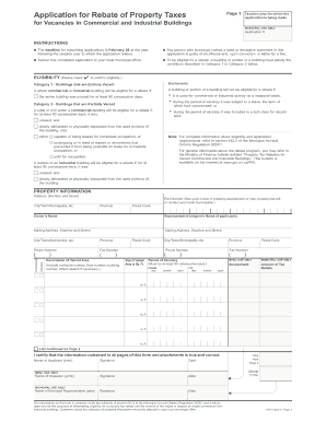 Application for Rebate of Property Taxes