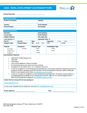USDA GUS Request Form