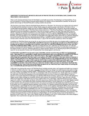 Assignment of Insurance Benefits and Consent for Treatment