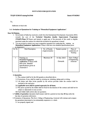 INVITATION FOR QUOTATION TEQIP Technical Education Quality