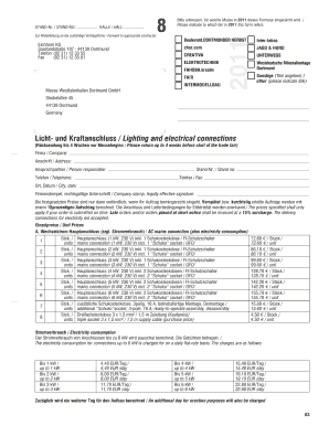 Messe Stromanschluss Formular