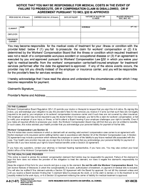 New York Workers' Compensation Medical Cost Notice