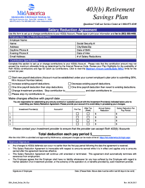 403(b) Salary Reduction Agreement