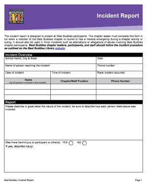 Best Buddies Incident Report