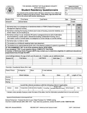 Student Residency Questionnaire