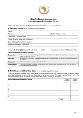 Performance Evaluation Form