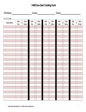 FANS Due Date Tracking Form