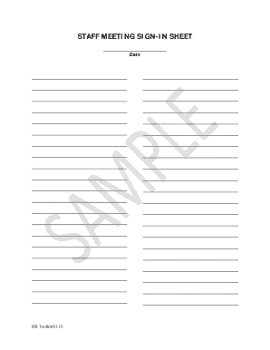 Staff Meeting Sign-In Sheet