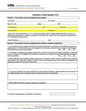 F-1.8 Extension of Stay Request Form
