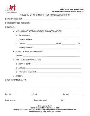 Freedom of Information Act Request Form