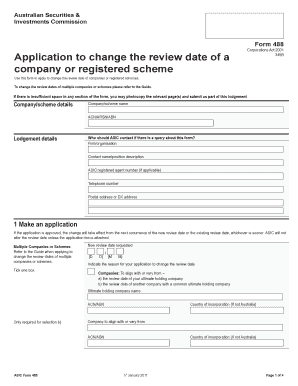 ASIC Form 488 Application