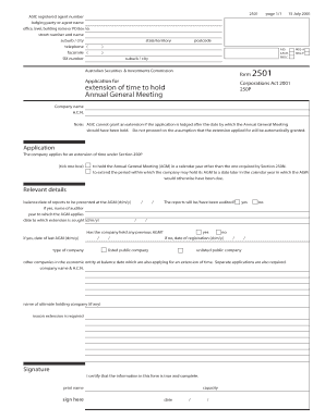 Australian AGM Extension Application