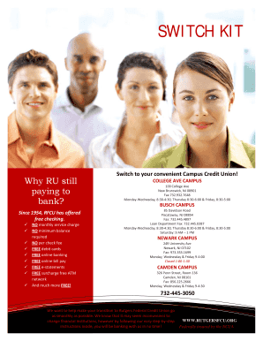 Rutgers Federal Credit Union Account Transfer Kit
