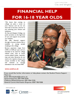 16-18 Bursary Application Form