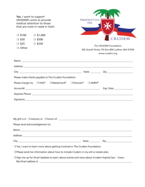 Crudem Foundation Donation Form