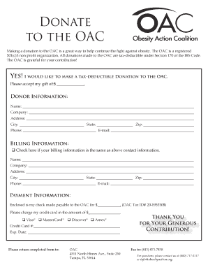 OAC Donation Form