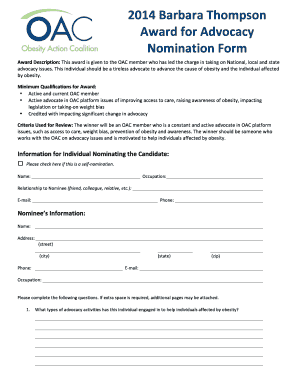 2014BarbaraThompson AwardforAdvocacy NominationForm