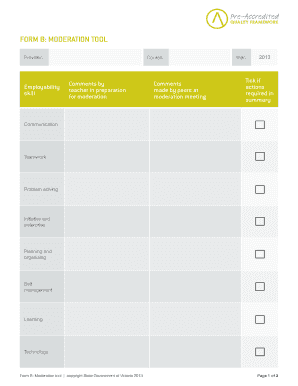 Pre-Accredited Quality Framework Moderation Tool