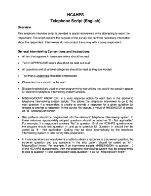 HCAHPS Telephone Survey Script