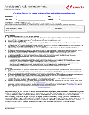 Participant Acknowledgement Form