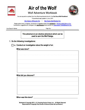 Wolf Adventure Workbook