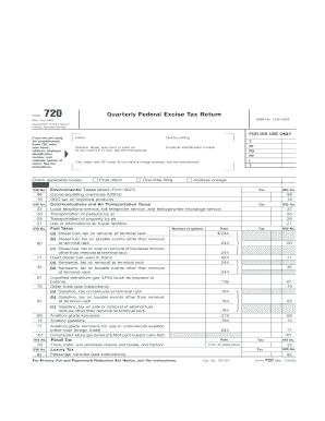 Form 720 Quarterly Federal Excise Tax Return