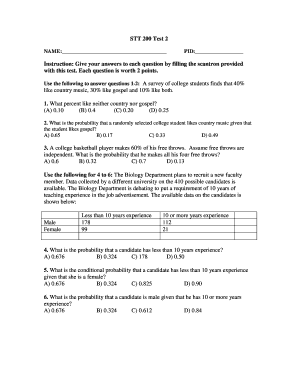 STT 200 Test 2