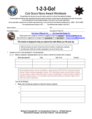 Cub Scout Nova Award Workbook