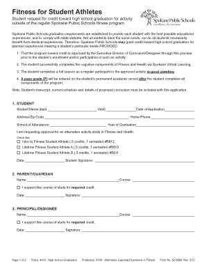 Student Fitness Credit Request Form