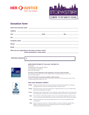 Donation Form for Her Justice