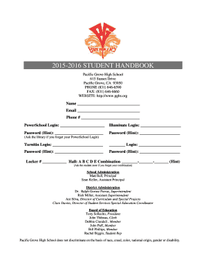 Pacific Grove High School Student Handbook
