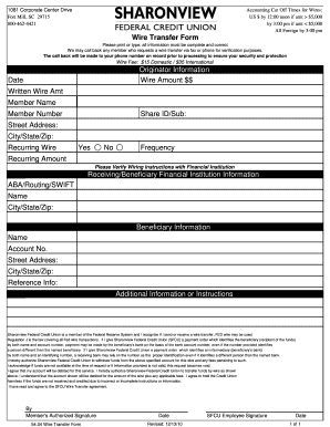 Wire Transfer Form